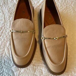 Womens Sarto leather Tan Loafers